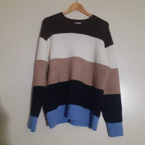 ARITZIA WILFRED FREE CIPIANA ALPACA WOOL BLEND COLORBLOCK OVERSIZED SWEATER 2 - Picture 4 of 6